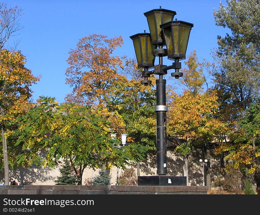 Lanterns in autumn park