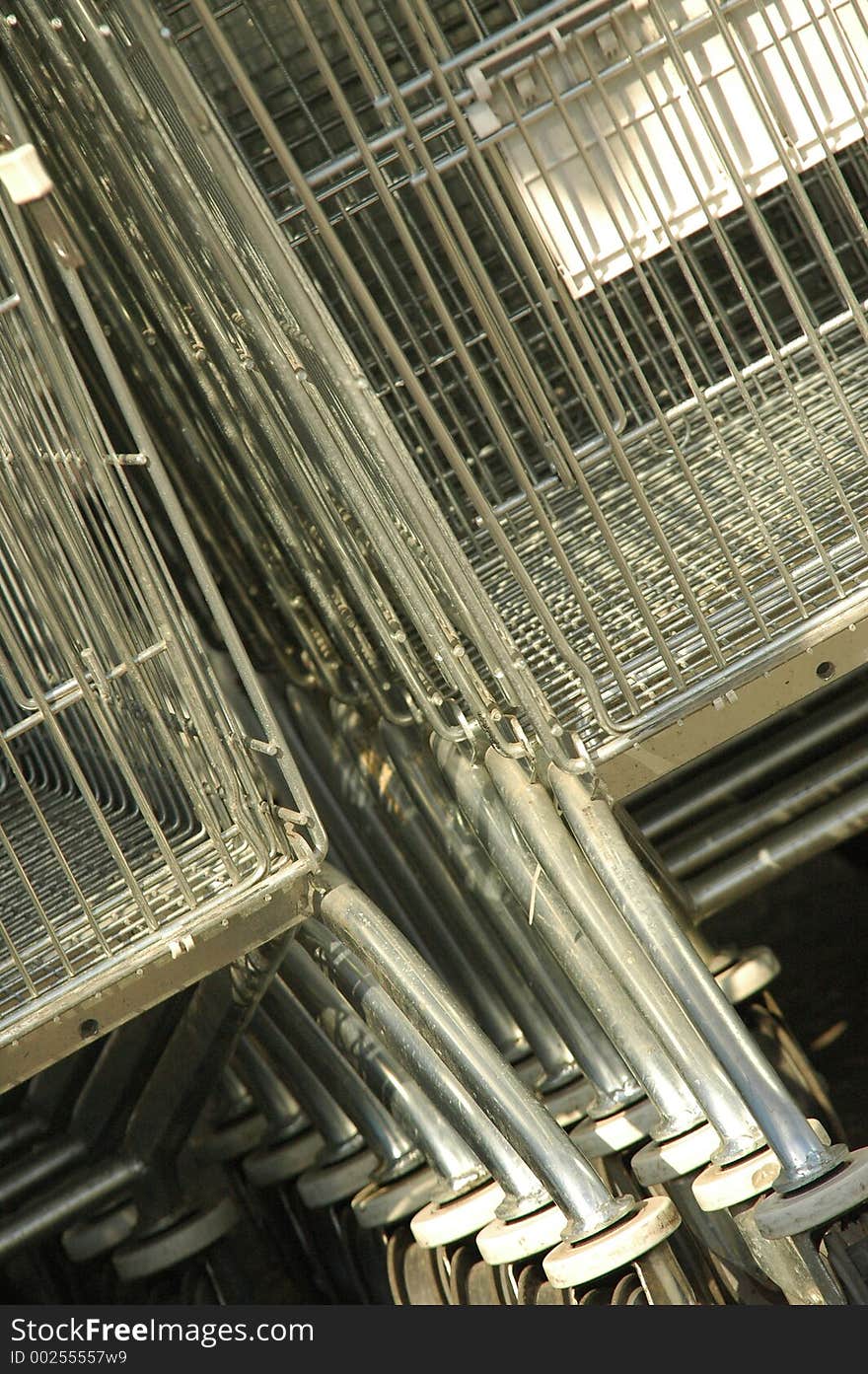 Abstract background shot of stacked shopping carts