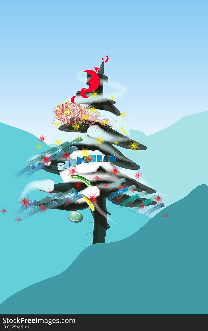 Celebrate pin tree - confetti of Christmas and New Year. Celebrate pin tree - confetti of Christmas and New Year