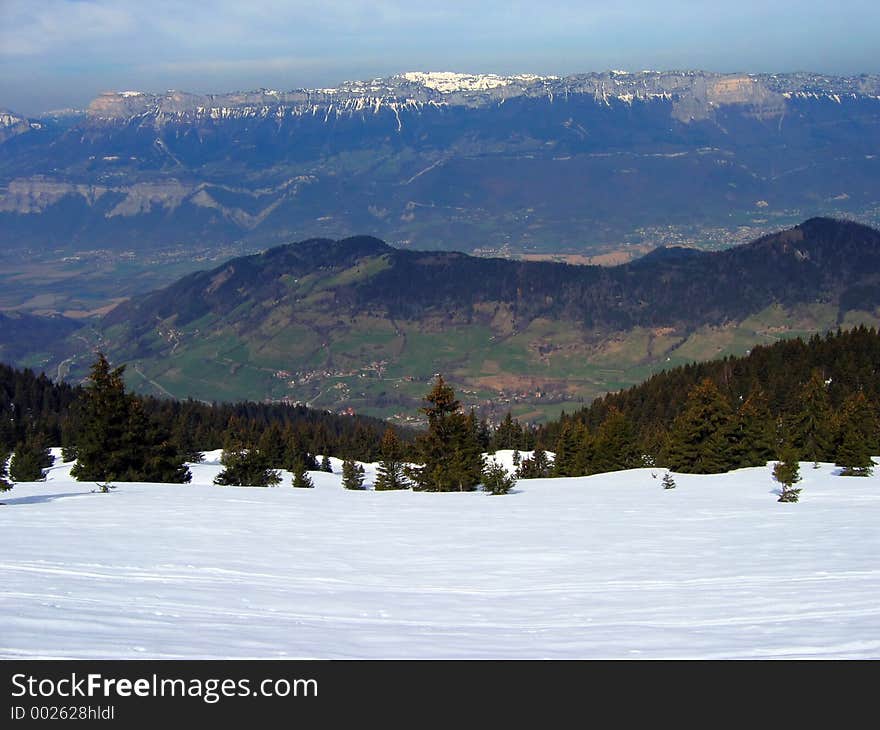 Looking down across the gresivaudan valley in france. Looking down across the gresivaudan valley in france