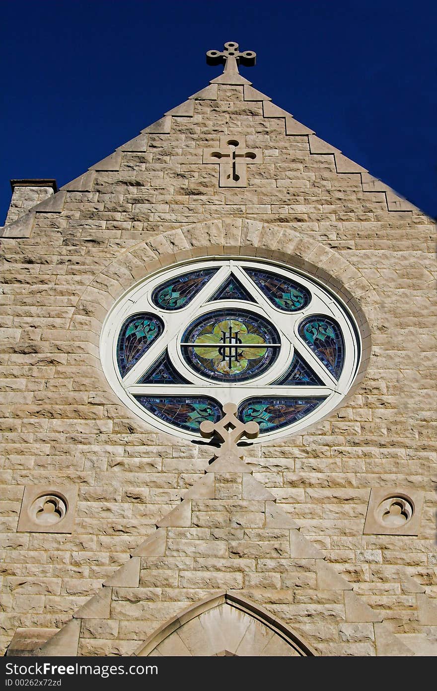 Religous symbol on large wall of church. Religous symbol on large wall of church