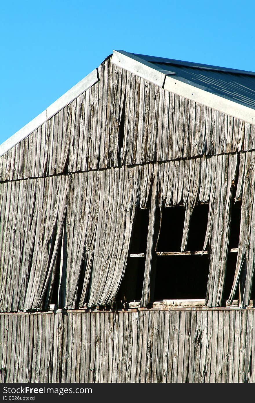 Old barn in wood