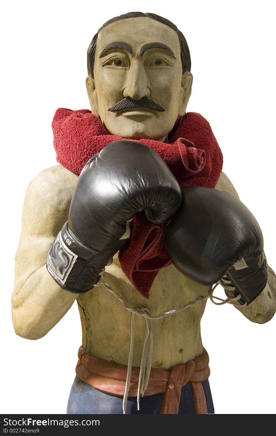 Boxing man statue white backgroound. Boxing man statue white backgroound