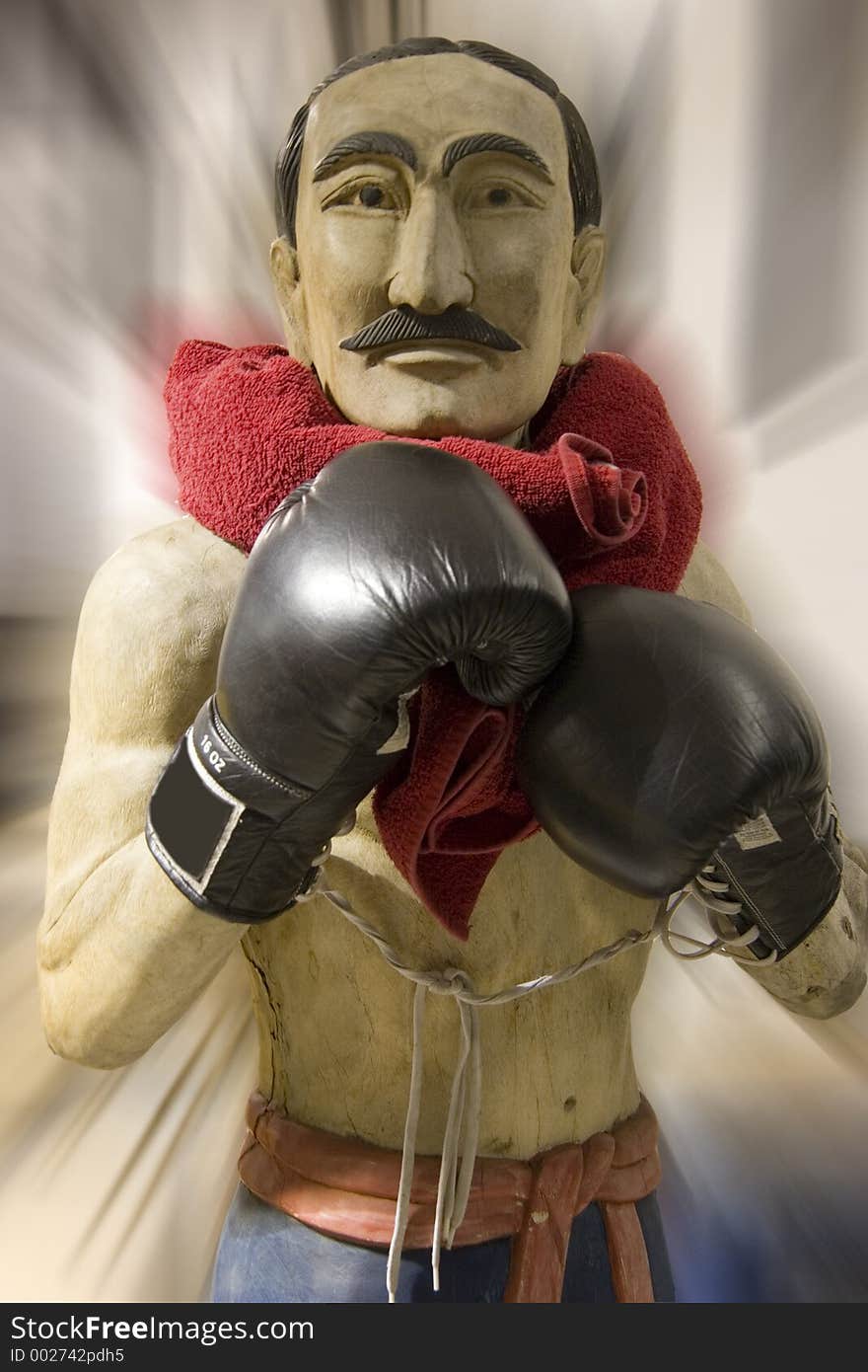 Boxing man statue