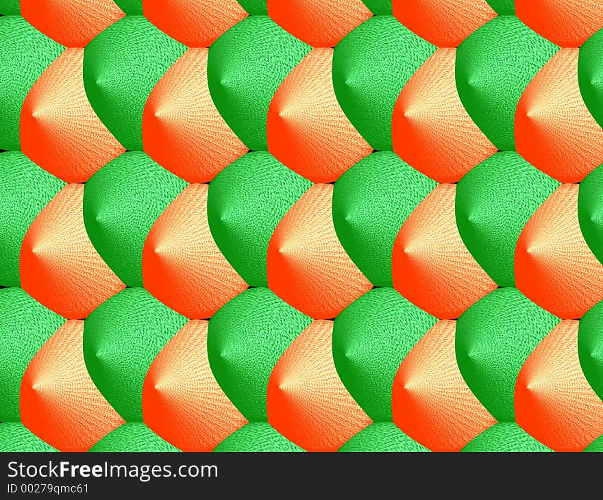 3D-Orange and green pattern. 3D-Orange and green pattern