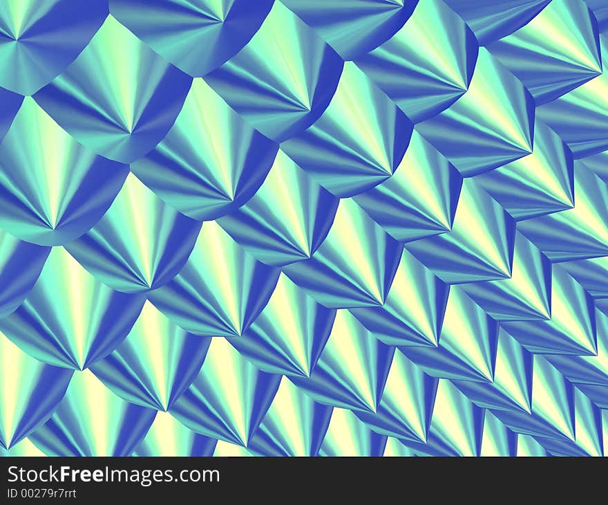 3D - Blue sharp thorns pattern. 3D - Blue sharp thorns pattern