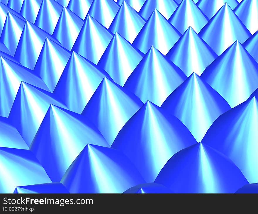 3D - Blue sharp peaks pattern. 3D - Blue sharp peaks pattern