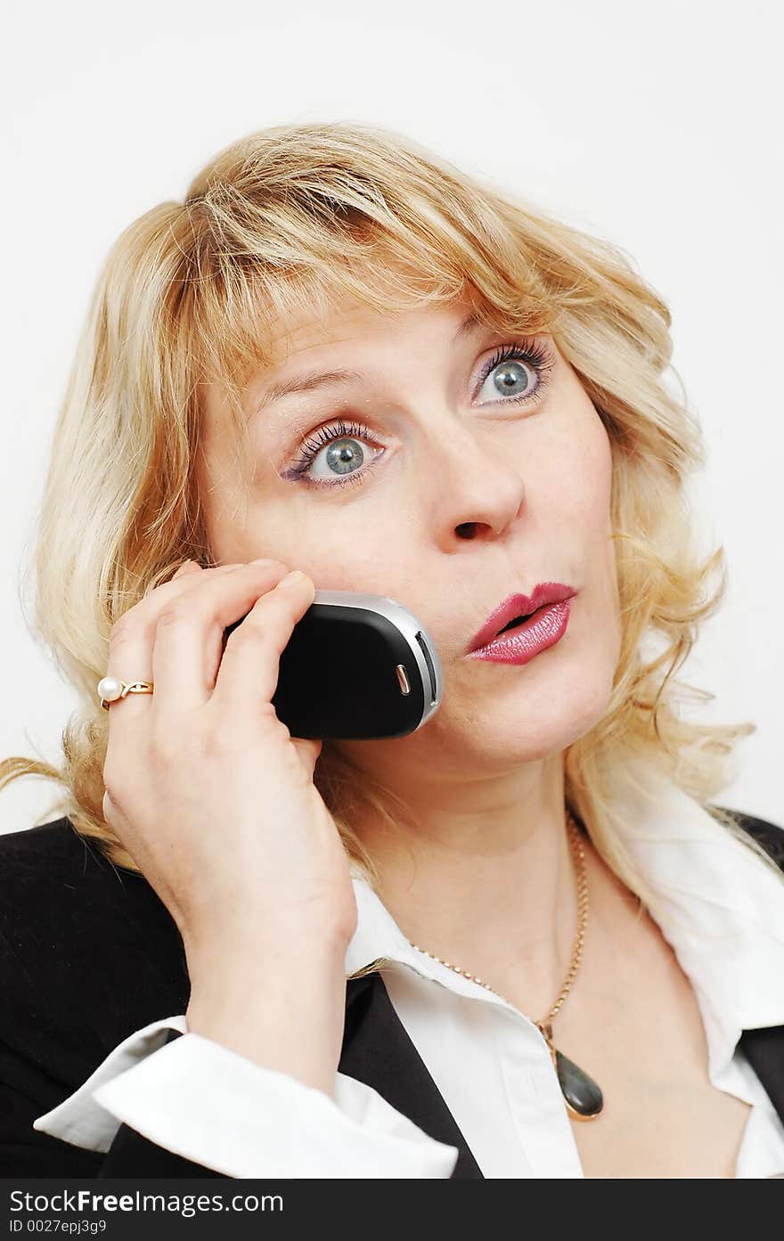 Businesswoman with a phone. Businesswoman with a phone.