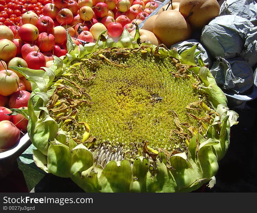 Sunflower and fruit