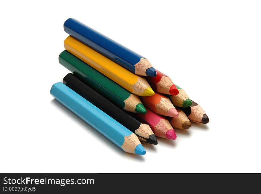 Neatly stack Color Pencils. Neatly stack Color Pencils