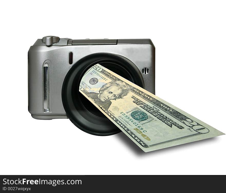 Conceptual of the money that can be made with photography. Conceptual of the money that can be made with photography