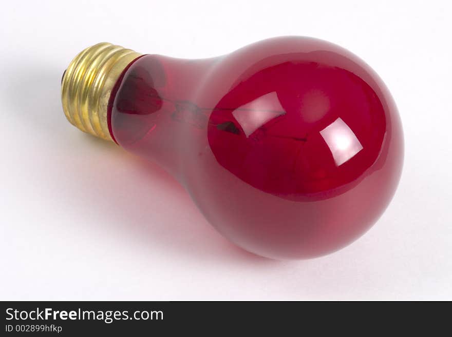 A red light bulb