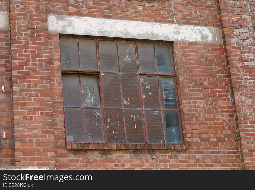 Old Broken Window in Liverpool Warehouse. Old Broken Window in Liverpool Warehouse