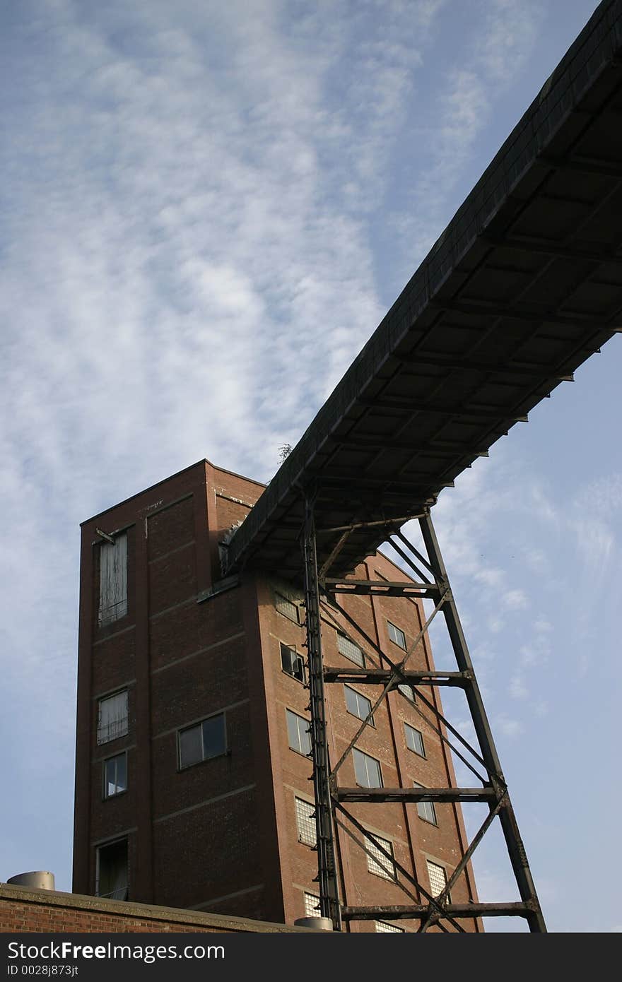 Industrial Conveyor Belt in Liverpool Docks. Industrial Conveyor Belt in Liverpool Docks