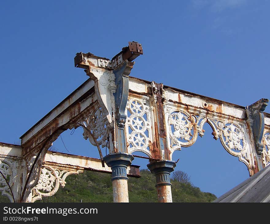 Rusty support of the pier at Llandudno, Wales. Rusty support of the pier at Llandudno, Wales