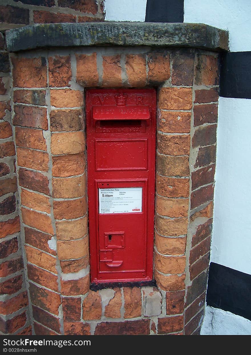 A victorian postbox in a Cheshire village. A victorian postbox in a Cheshire village