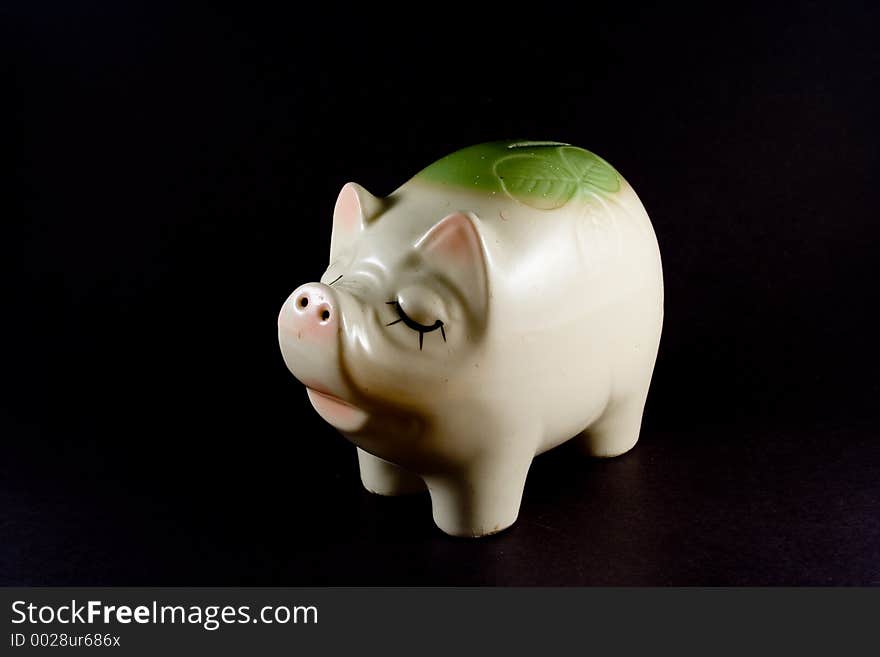 An isolated piggy bank