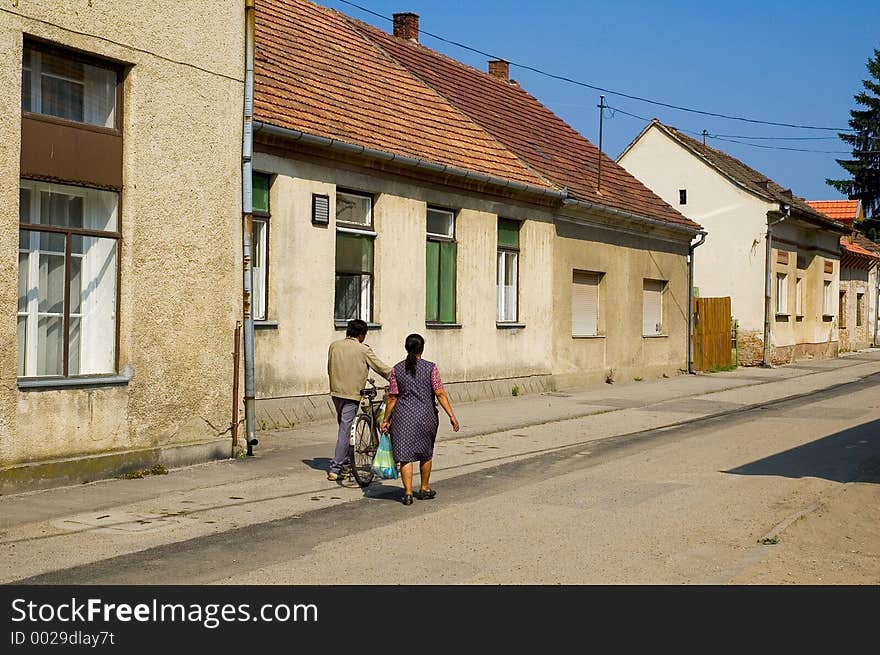 Street In Hungarian Town