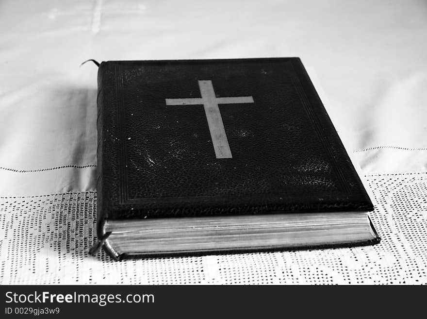 A alter book on white fabric in a local church