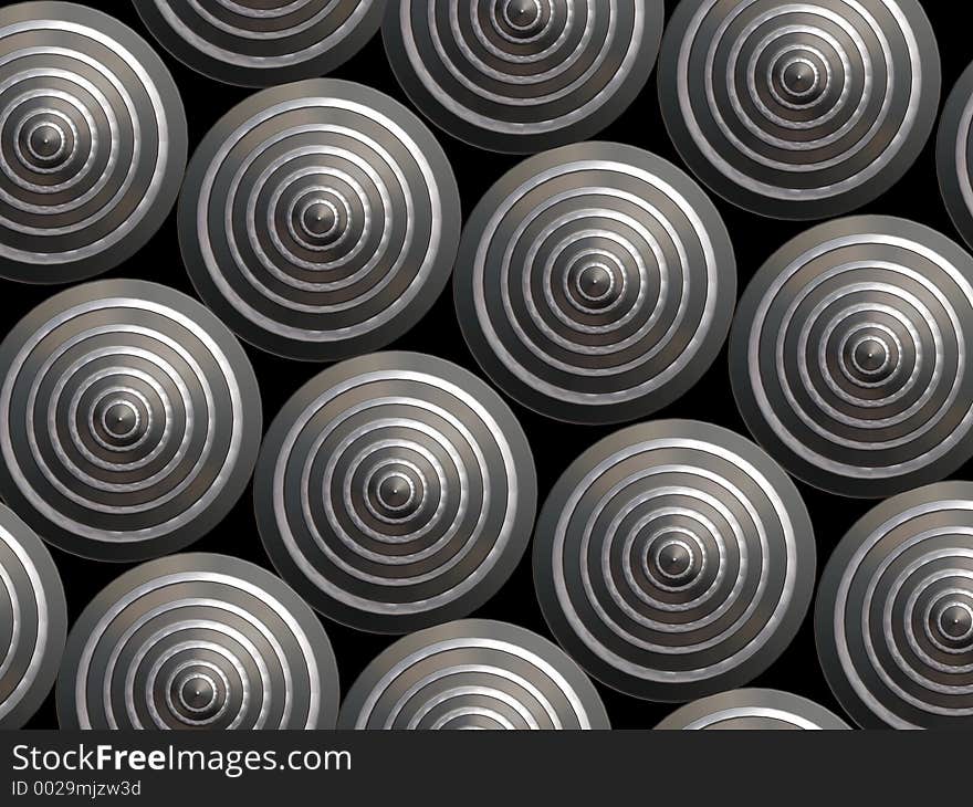 3D - Urban metallic buttons pattern. 3D - Urban metallic buttons pattern