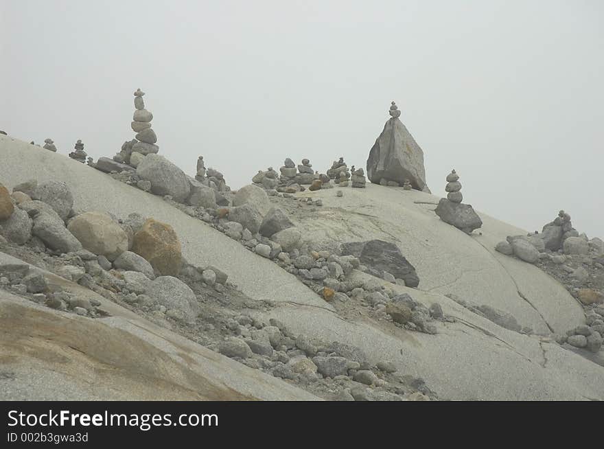 Piles of stones