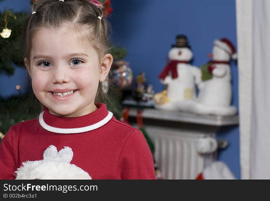 Cute girl at Christmas time