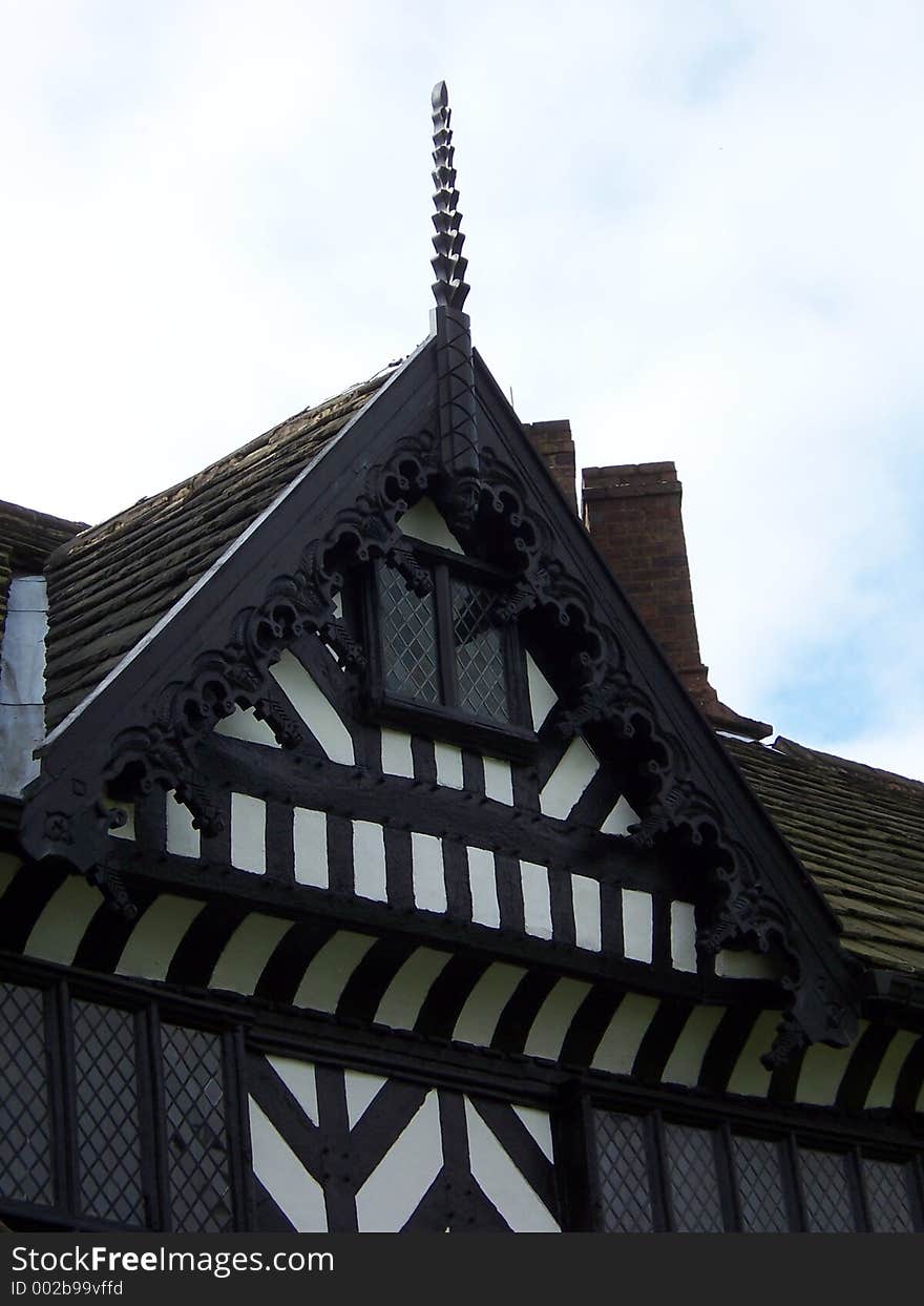 A tudor building. A tudor building