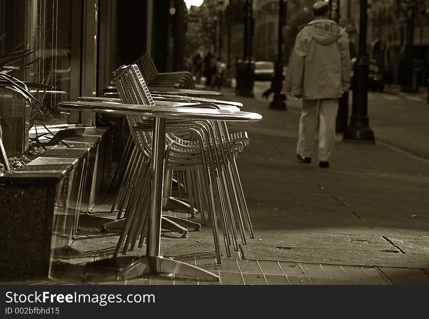 Street scene winter city living