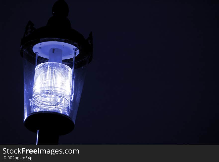 Blue street lamp.