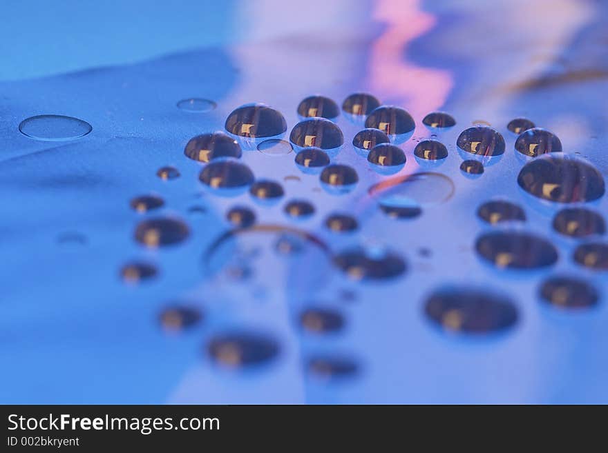 Water drops on light-box.