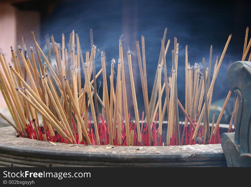 Burning incents in Hue's Thien Mu Pagoda. Burning incents in Hue's Thien Mu Pagoda