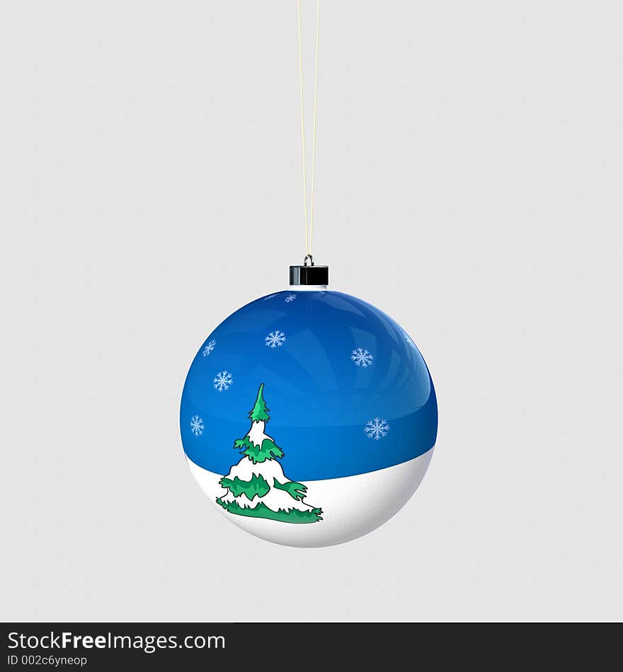 Christmas ball with snowflakes