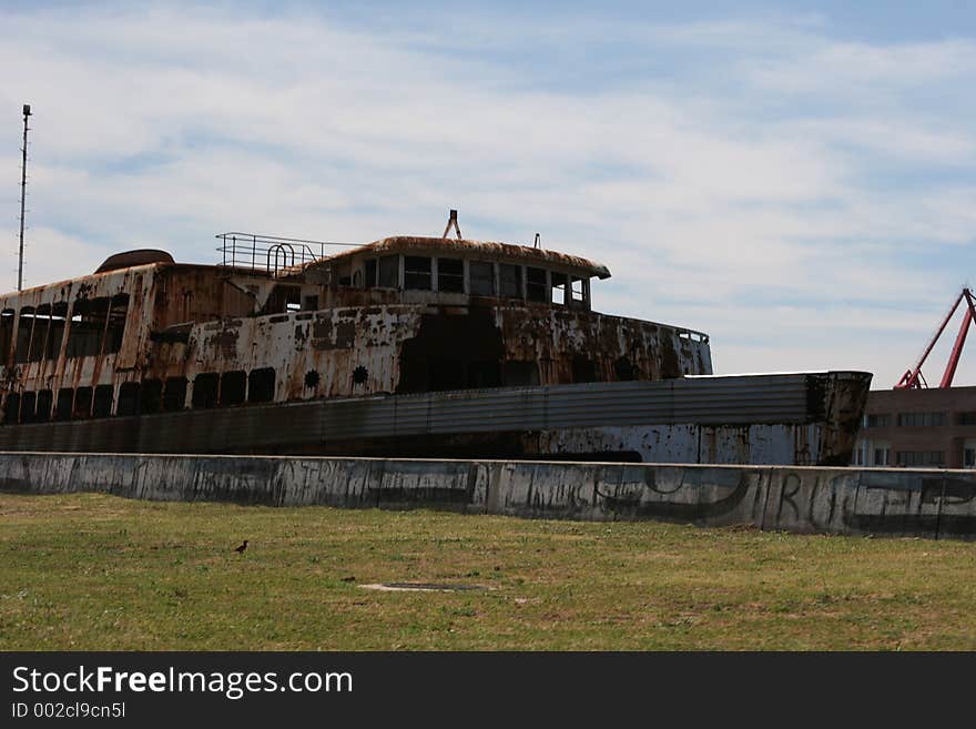 Abandoned ship, La Boca, Buenos Aires, Argentina. Abandoned ship, La Boca, Buenos Aires, Argentina