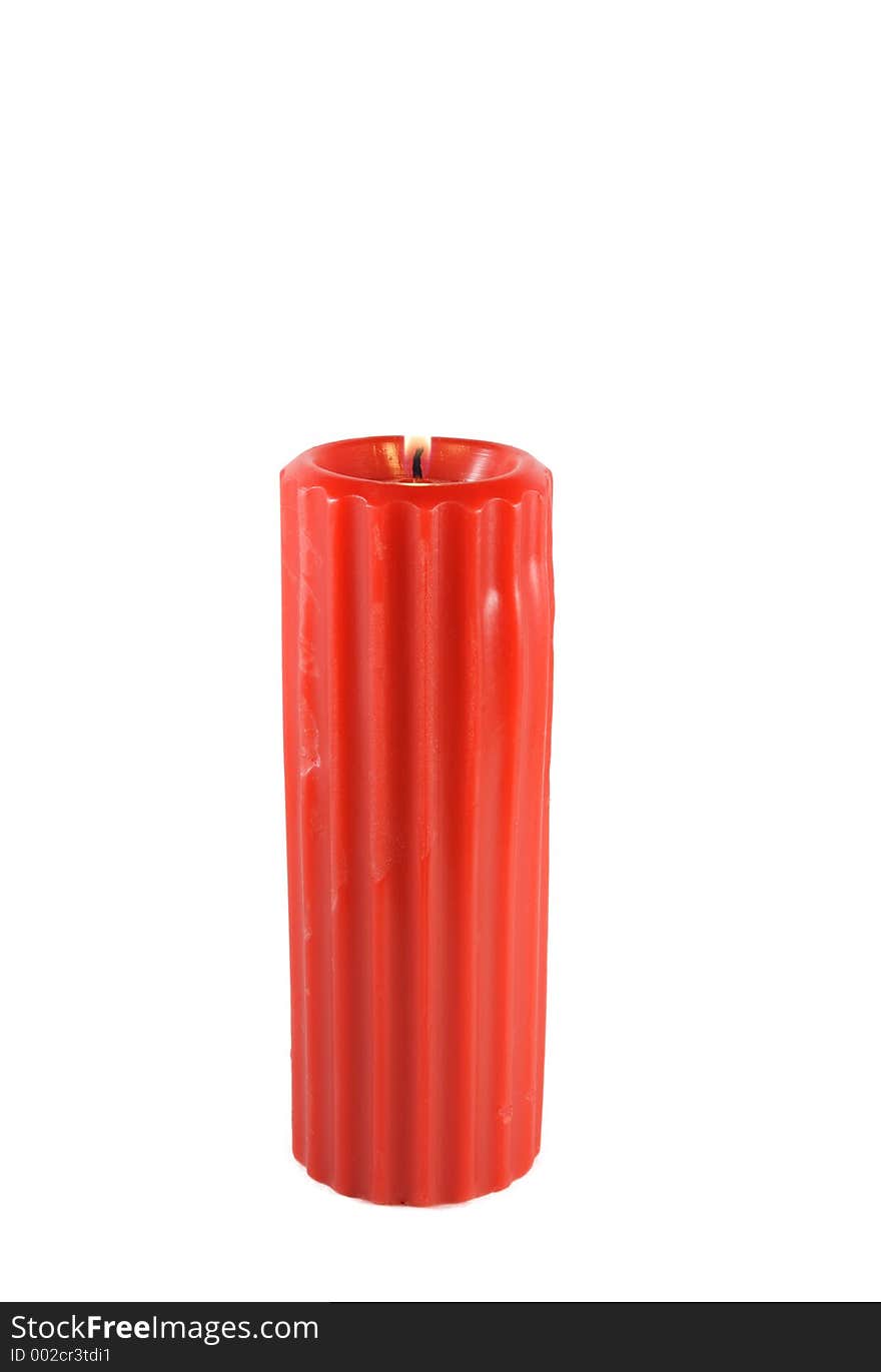 Isolated red candle. Isolated red candle