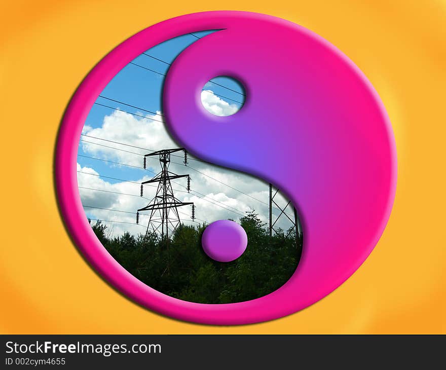 A spin on the original YingYang --this is a concept of environment good/evil thought