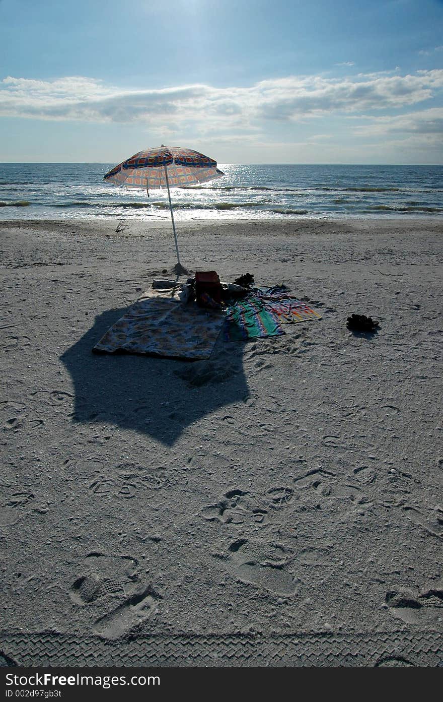 Beach Umbrella and blanket