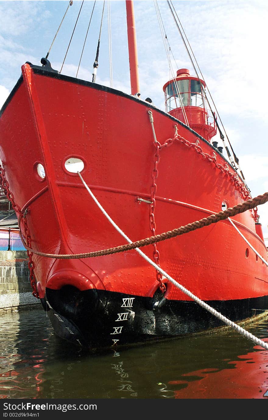 Lighthouse boat. Lighthouse boat