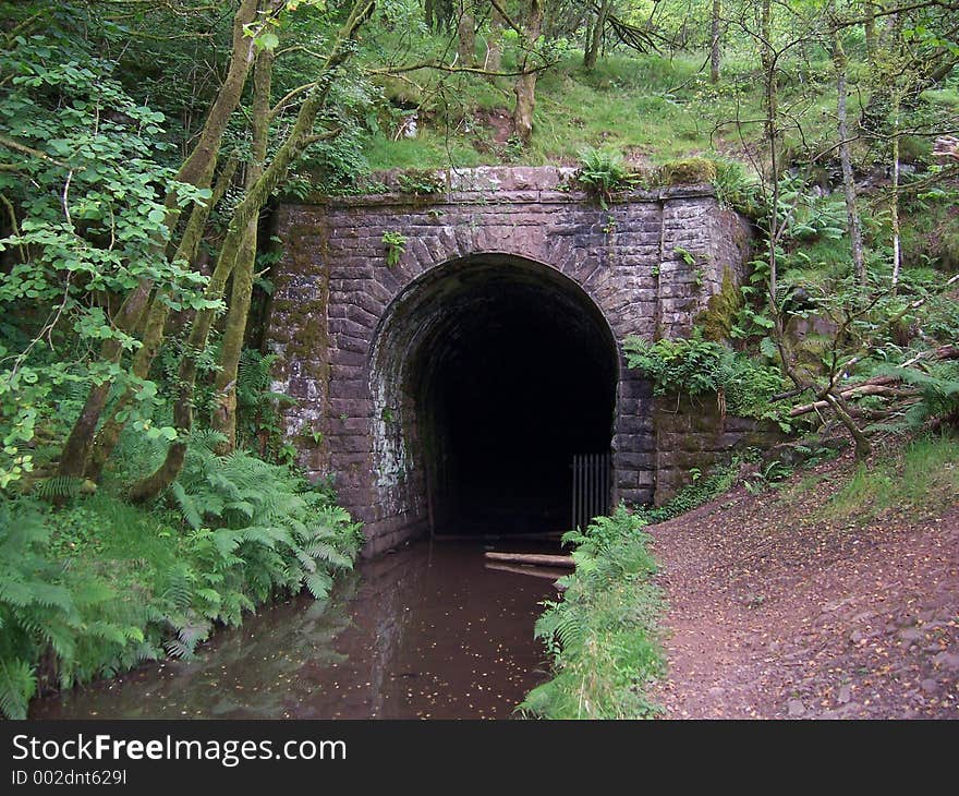 Tunnel at Talybont Reservoir, Talybont, Wales. Tunnel at Talybont Reservoir, Talybont, Wales