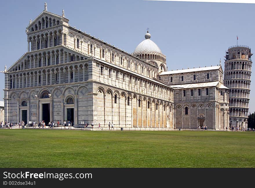 Leaning Tower of Pisa with Duomo, Pisa, Italy. Leaning Tower of Pisa with Duomo, Pisa, Italy