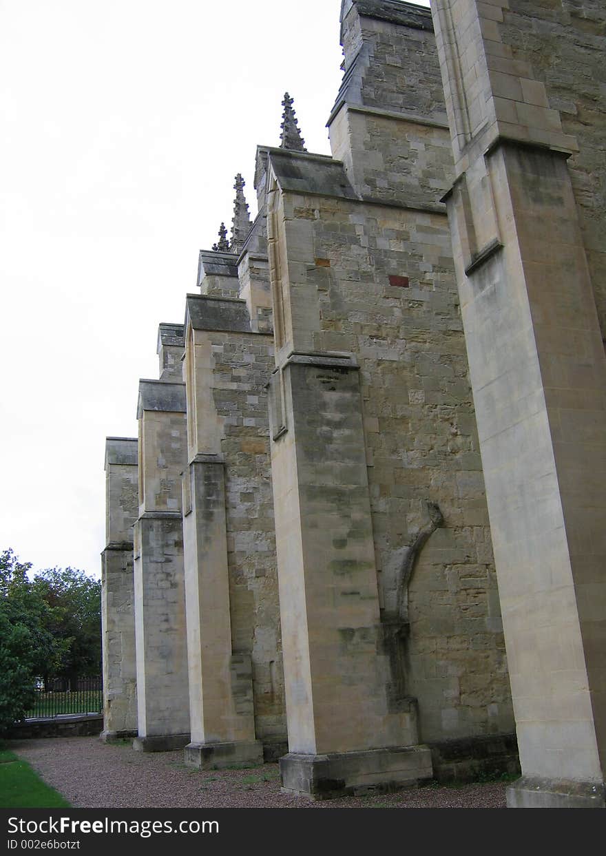 Support Butresses Of An English Cathedral