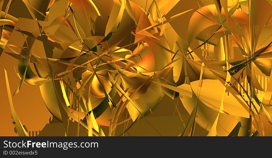 Yellows, golds and brown in abstract shapes. Yellows, golds and brown in abstract shapes