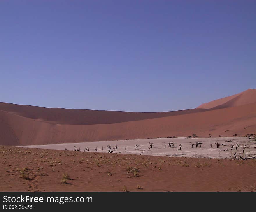 Salt lake in the dunes (Namibia)