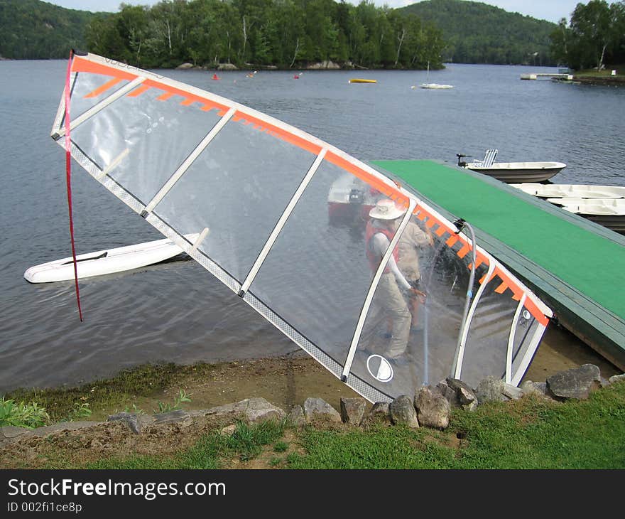 WindSailing Seniors by a lake