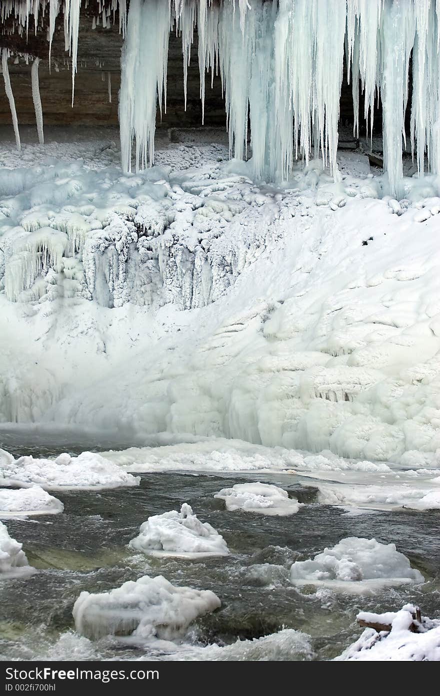 Frozen waterfall