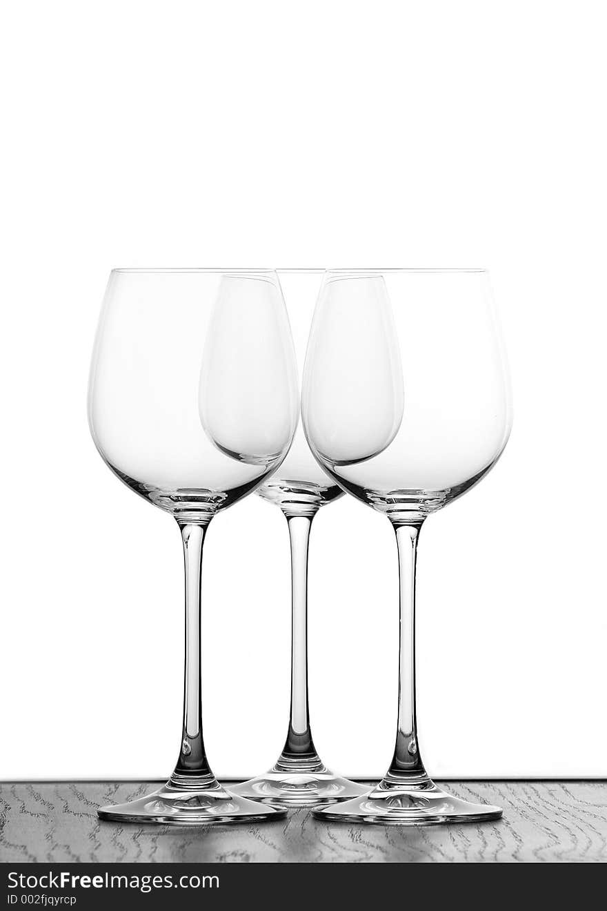 Three wine glasses