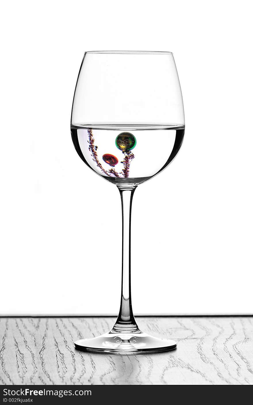 Christmas wine glass in backlight. Christmas wine glass in backlight