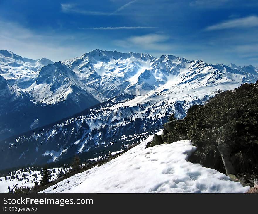 The belledone mountain range in france. The belledone mountain range in france