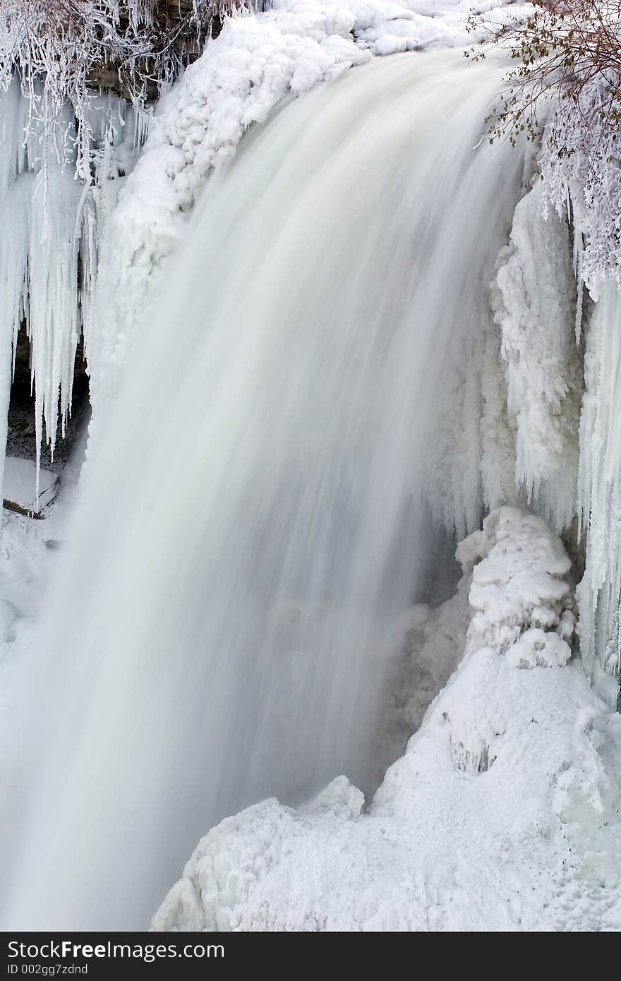 Minnehaha Falls, Minneapolis, Minnesota, in a frozen state. Minnehaha Falls, Minneapolis, Minnesota, in a frozen state