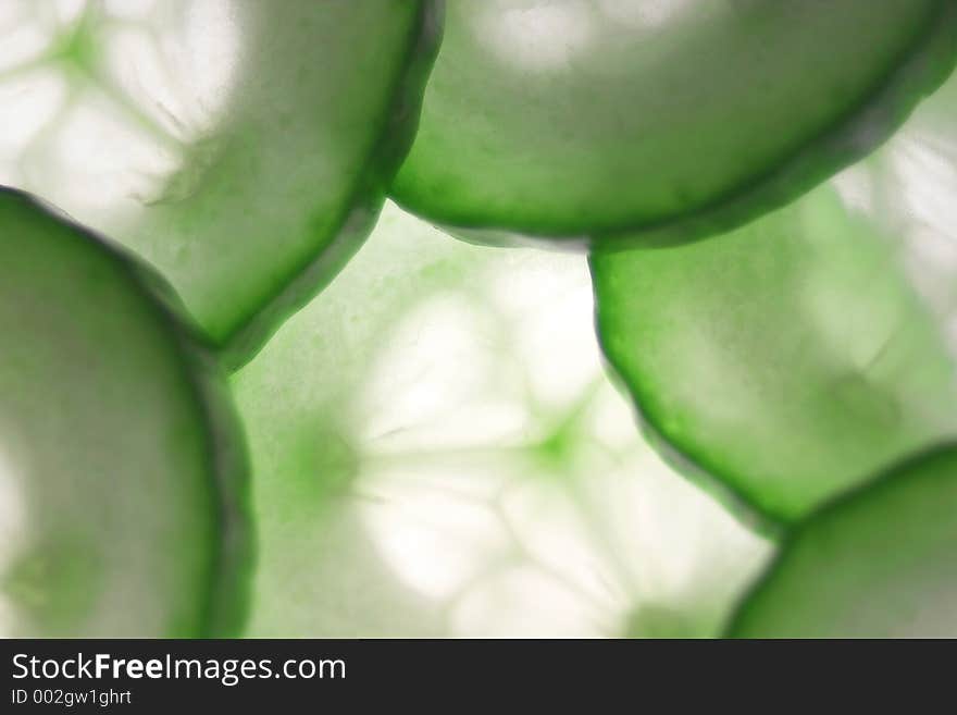 Close-up of sliced cucumber.