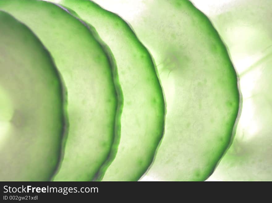 Close-up of sliced cucumber.